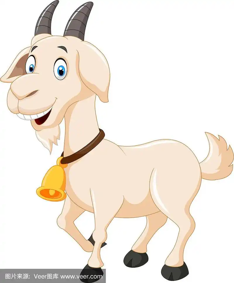 可爱的卡通山羊