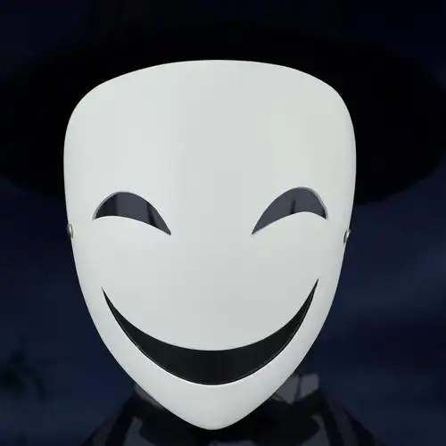 万圣节假面晚会cosplay漆黑的子弹蛭子影胤白色笑脸邪恶小丑面具