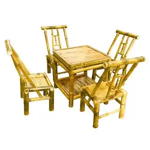 竹桌子家用新中式民宿竹椅家具竹编茶桌椅组合休闲茶台方餐桌凳子