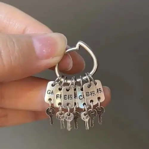 小红书同款包租婆钥匙串金属吊坠个性复古小众设计挂件钥匙扣配饰