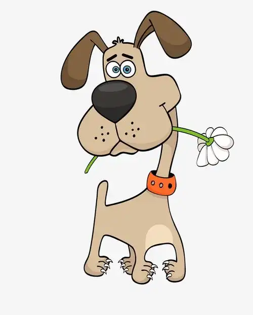 卡通手绘可爱的小狗