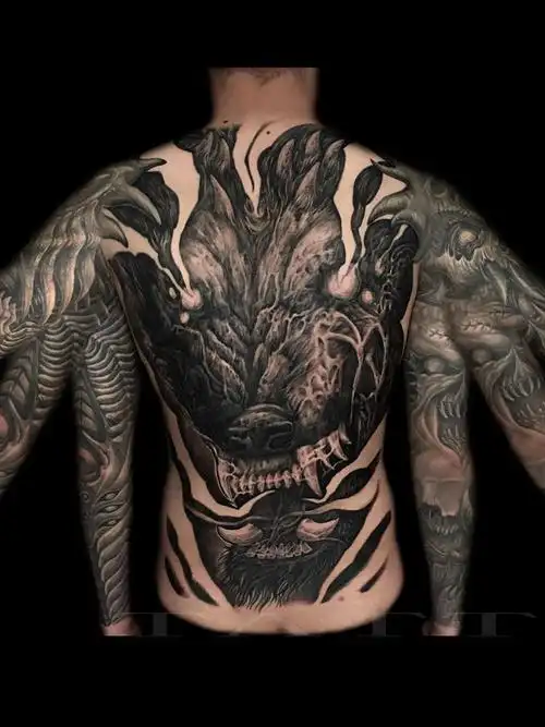 骇系恶魔_纹身图案手稿图片_谢琰的纹身作品集