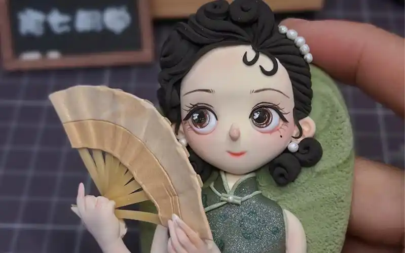 超轻粘土-民国风旗袍女生教程