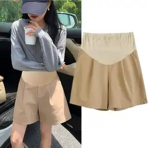 卡其色孕妇短裤