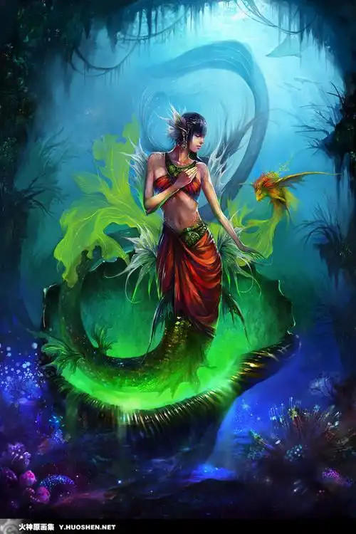 卡通的蛇和少女图片