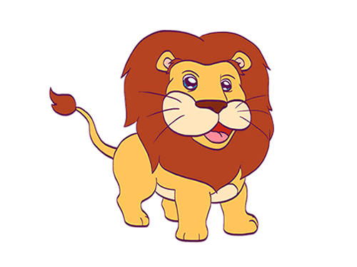 卡通狮子简笔画画法一步一步的画