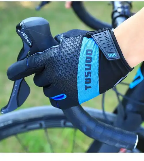2020新款骑行手套全指单车摩托车自行车手套长指男女春秋冬季触屏加绒