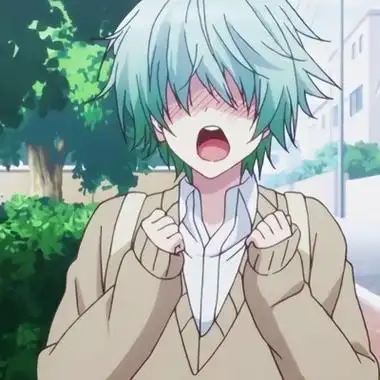 绿发动漫男生头像