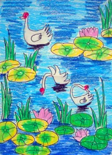 静静的湖/少儿绘画作品/儿童画/网络美术馆_中国少儿美术教育网