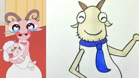 看动画学画画,儿童画,二次元,动漫推荐,山羊简笔画