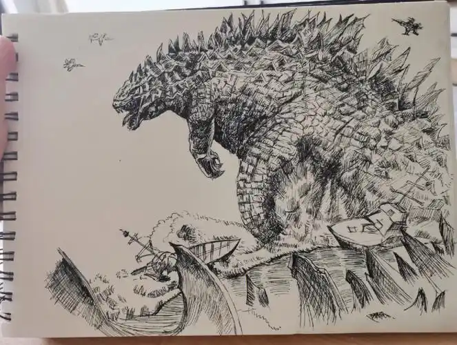 6月24日/哥斯拉/第7幅/钢笔小练习