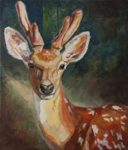 0 小鹿 #art 135970 艺术家:伊国栋 材质:布面油画 主题:动物 风格