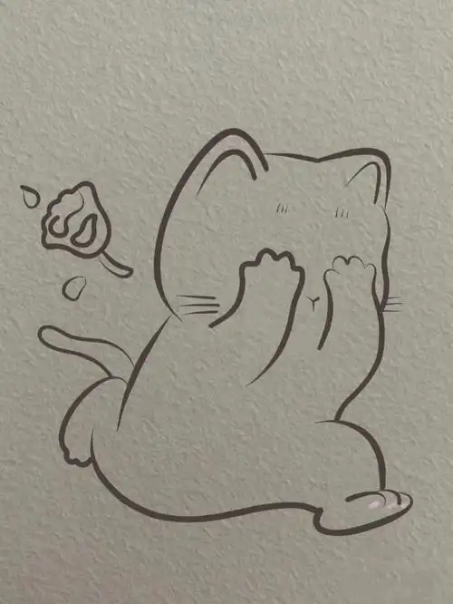 每日简笔画47害羞的猫猫