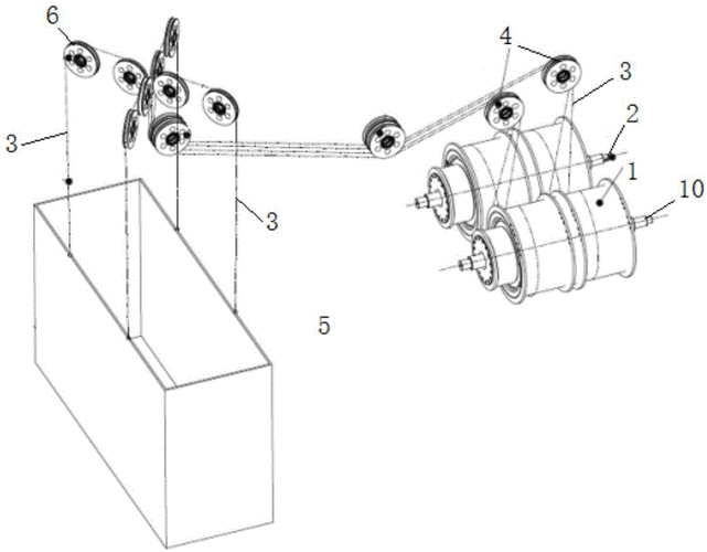 一种擦窗机钢丝绳绕绳系统