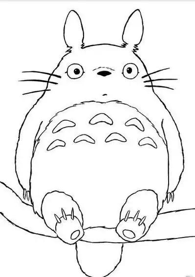 超萌可爱的龙猫卡通动漫简笔画图片欣赏-5068儿童网