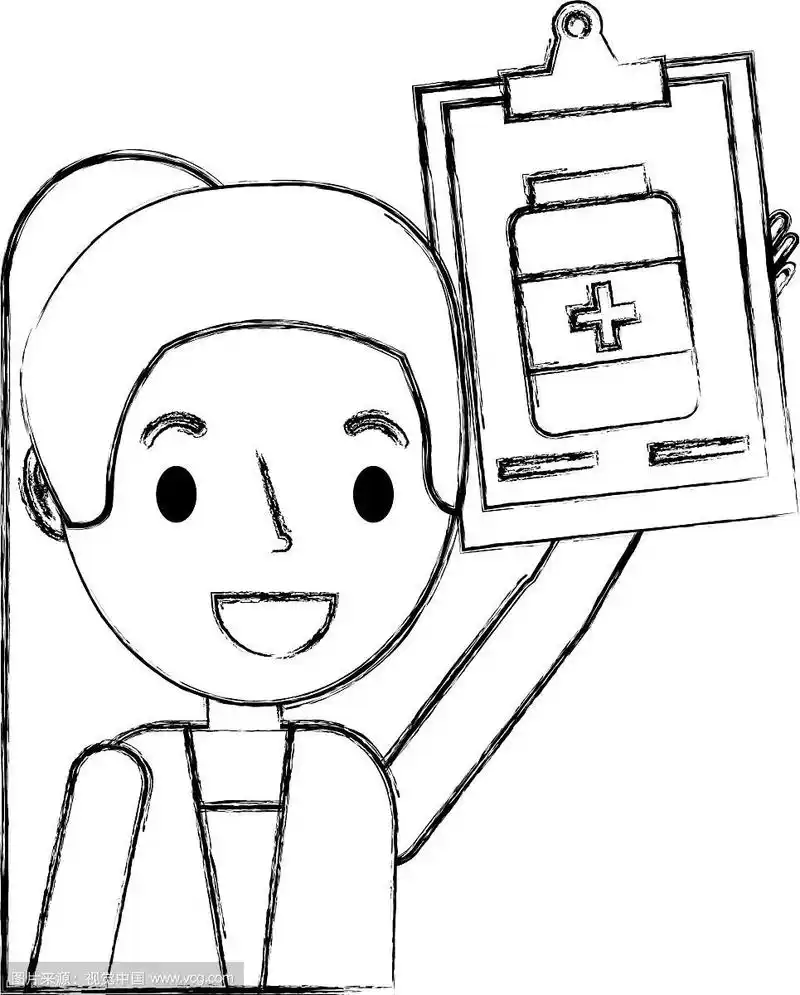 女医生拿着带夹板的药瓶