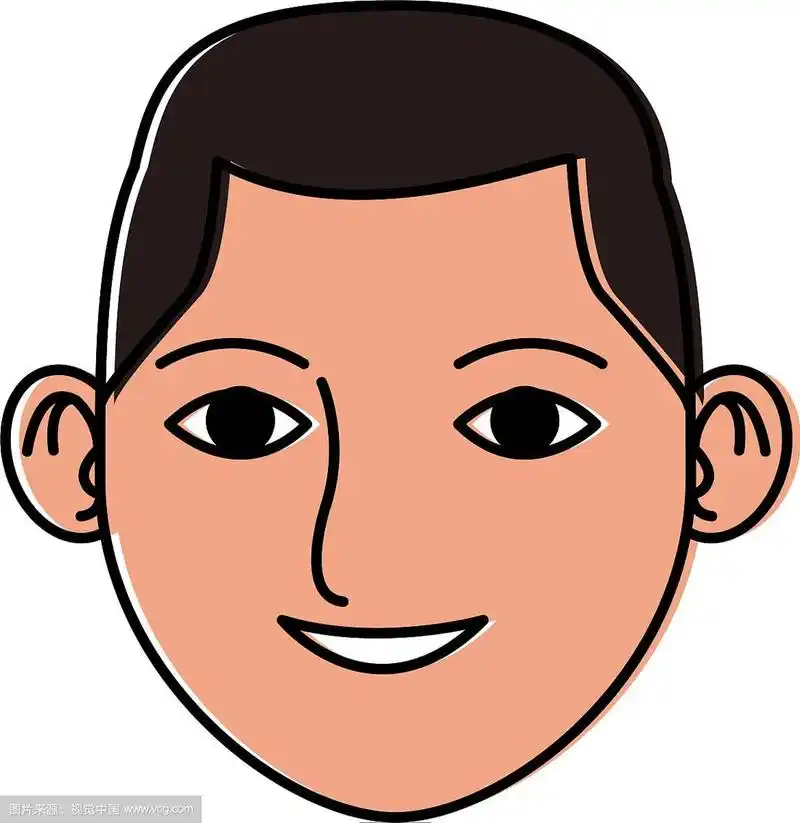 年轻人脸卡通