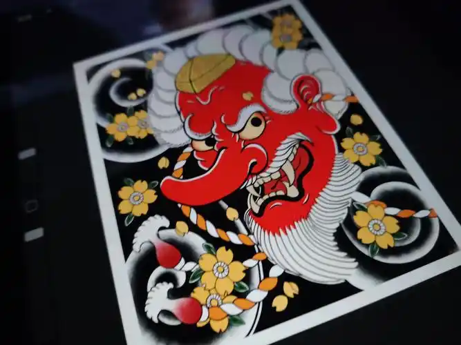 日式纹身手稿图大天狗