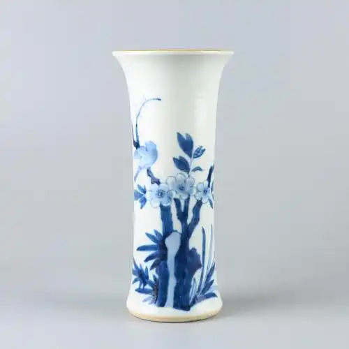 明代 青花花鸟纹花觚