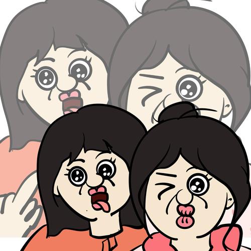 新品搞怪漫邦邦和玉智手绘卡通情侣抖音热门小红书同款沙雕头像