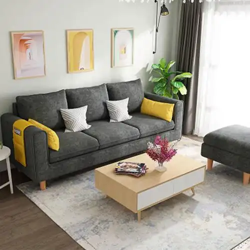 甄沐北欧布艺沙发小户型客厅简约双三人沙发卧室出租房用小沙发经济型