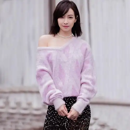 宋茜同款毛衣女2019新款时尚外穿宽松洋气加厚慵懒风v领秋冬毛衫