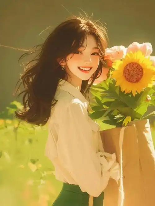 甜美笑容女生治愈头像