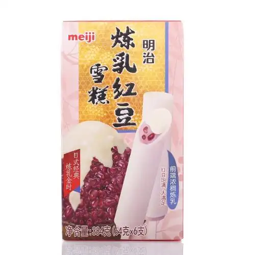 2盒炼乳红豆雪糕64g6盒装明治