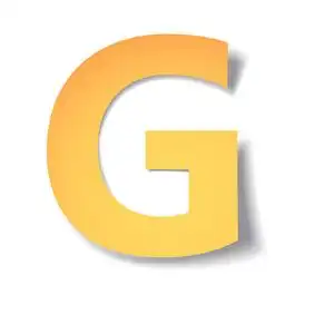 黄色-金色字母 g 刻从纸与软阴影.矢量折纸照片