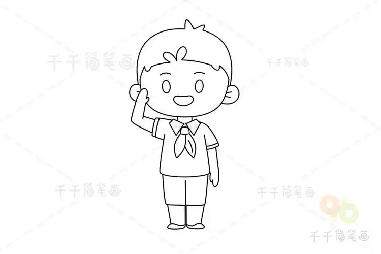 少先队员敬礼简笔画