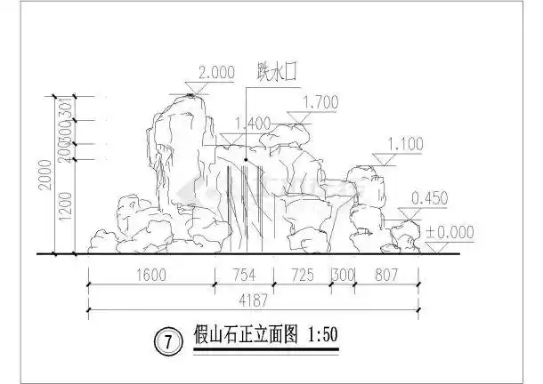 形状好看的假山瀑布详图