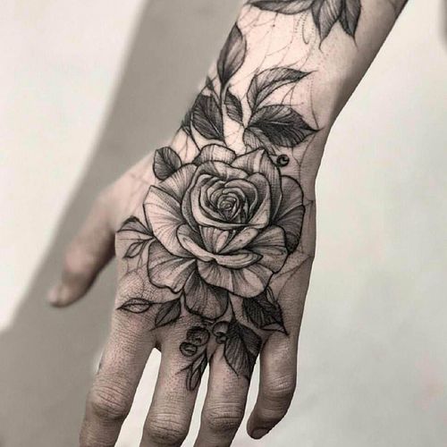 【一份2张】手背纹身贴贴纸防水花手持久男人潮仿真刺青网红手部