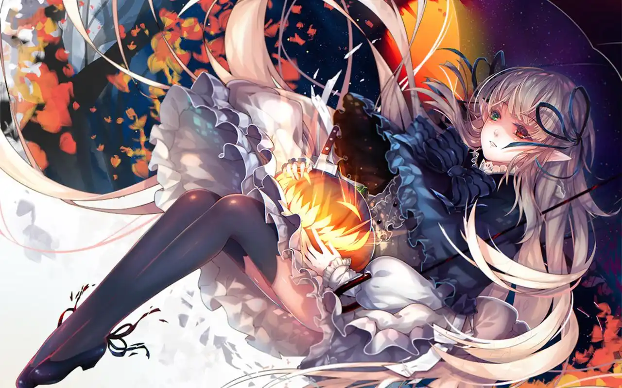 暗黑风万圣节动漫主题桌面壁纸