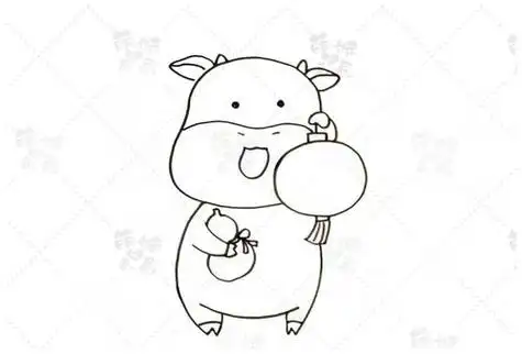 拟人卡通可爱牛简笔画集