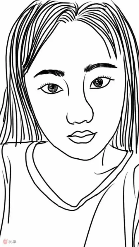 肖像画简笔画|简单可爱女孩卡通手绘人物头像教程人物肖像练习2013年9