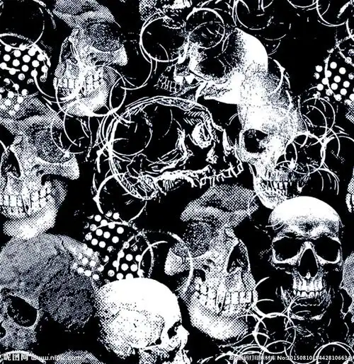 骷髅头黑白灰图片