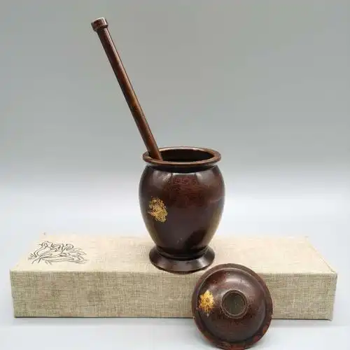 全铜药房石臼研钵臼缸擂钵医用罐子中医药仿古摆件