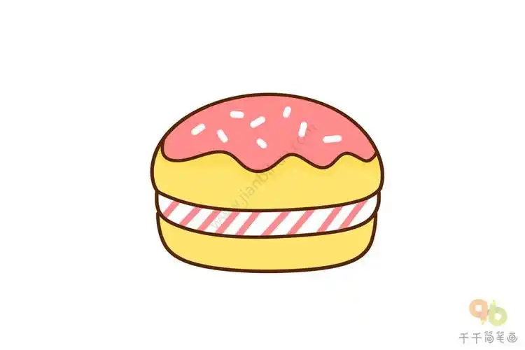 美食图鉴 小巧甜美的马卡龙简笔画