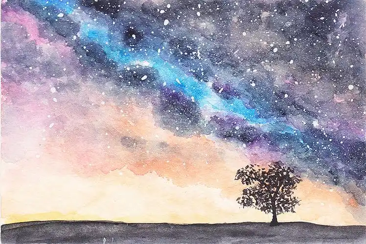 星空水彩画