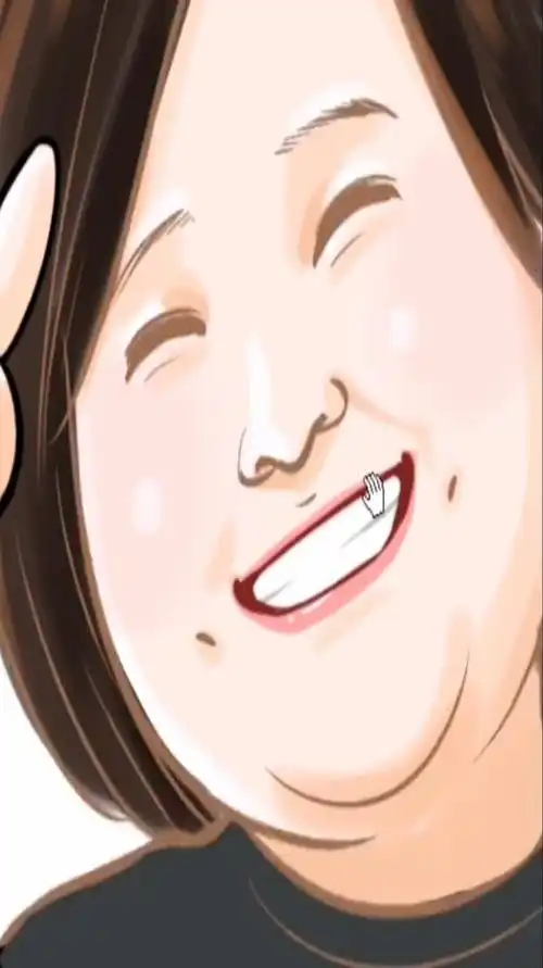 贾玲抽象画人物画像过程