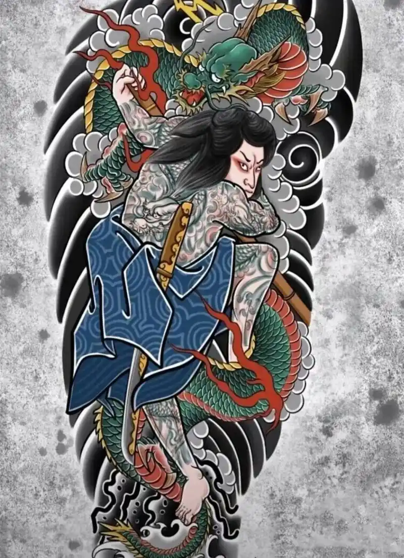 老传统花腿纹身手稿  可设计