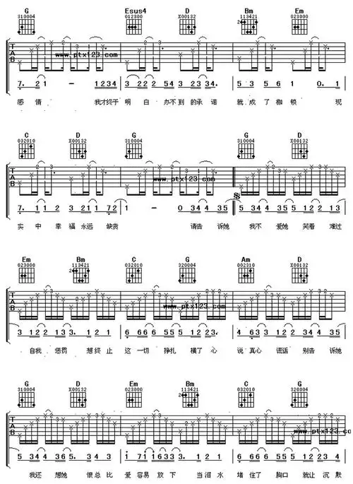 我还想她-林俊杰-图片吉他谱-1
