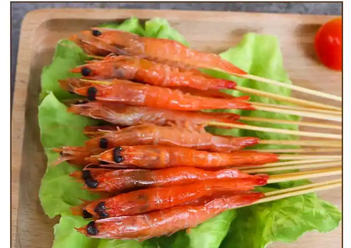 签签侠特色手把虾串中街肉串鲜虾手把小串商用烧烤海鲜串100串/包