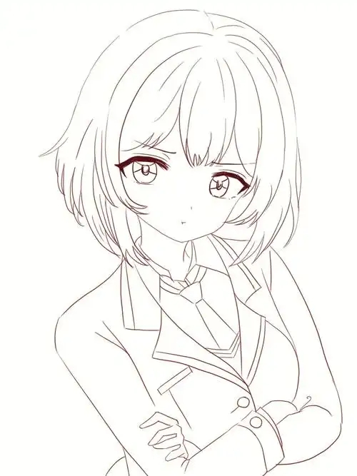 二次元板绘线稿练习每天进步一点点