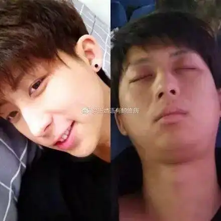 何何思啊,虽然胖的时候依稀保有高鼻梁,双眼皮,大眼睛,但是这笑容