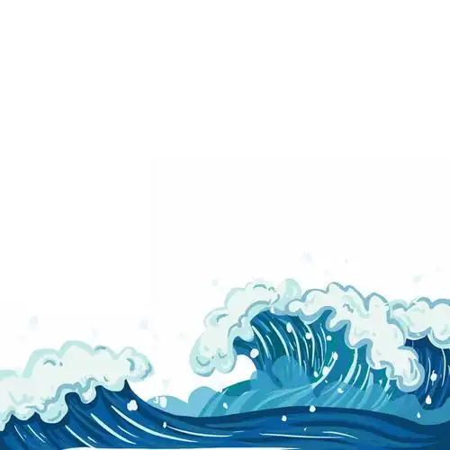 浪花海浪波浪传统插画663972png图片素材
