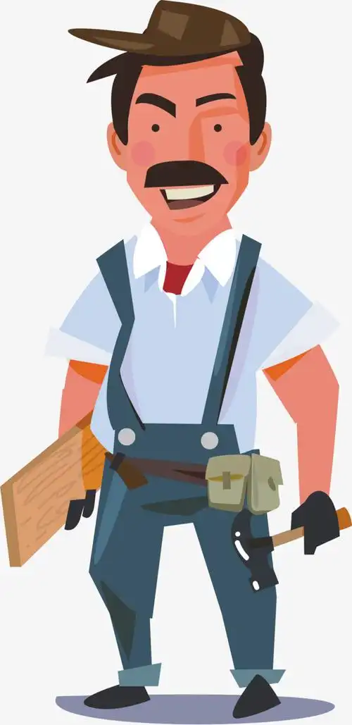 卡通装修工矢量png素材-90设计