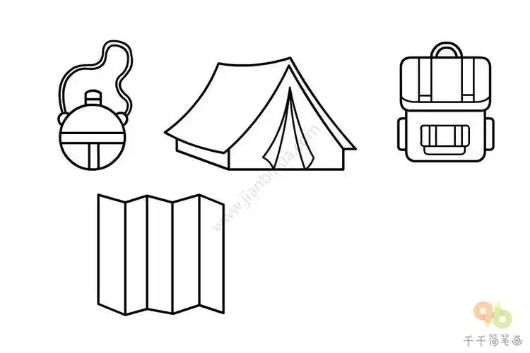 野营工具简笔画图片