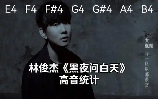 林俊杰高难度歌曲《黑夜问白天》高音统计