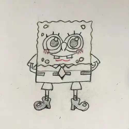 彩铅手绘海绵宝宝